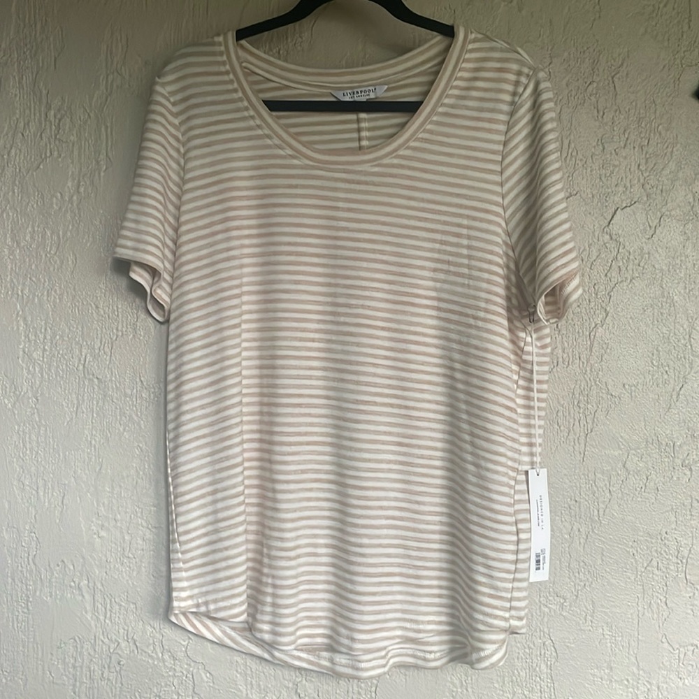 Liverpool Los Angeles Scoop Neck Short-Sleeved Tee